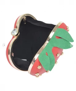 H&D Strawberry Studded Clutch Purses