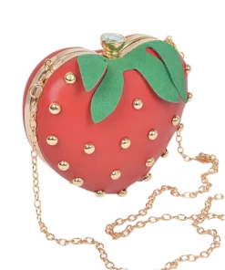 H&D Strawberry Studded Clutch Purses