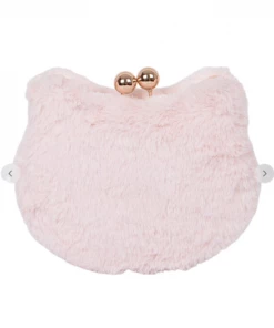 H&D Faux Fur Cat Clutch Purse