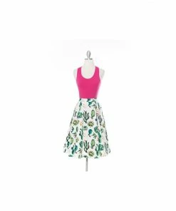 Varga Be Sharp Like A Cactus White Vintage Skirt Mini Skirts & Mid Length Skirt