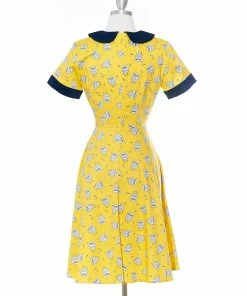 Varga Pin Up Dresses Hoot Hoot Yellow Dress