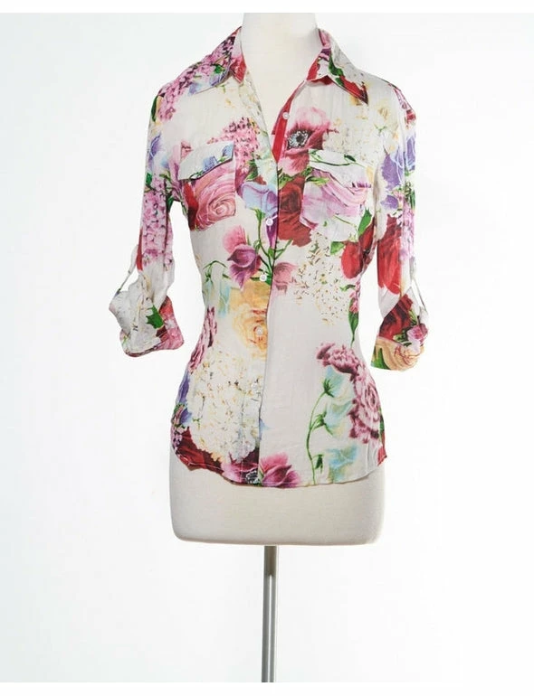 Magazine Long Sleeve Top Love Floral Ivory Button Down Top 3 Magazine Long Sleeve Top Love Floral Ivory Button Down Top