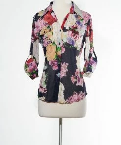 Magazine Love Floral Navy Button Down Top