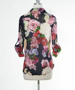 Magazine Love Floral Navy Button Down Top