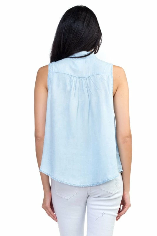 Iris Ruffle Tie Top Light Blue Short Sleeve Top 6 Iris Ruffle Tie Top Light Blue Short Sleeve Top