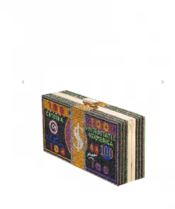 Icco Accessories Rhinestone Stash Of Cash Dollar Bill Clutch