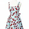 Varga Cherry Pie Pinup Style Missy Dress - Blue Pin Up Dresses 1 Varga Cherry Pie Pinup Style Missy Dress - Blue Pin Up Dresses
