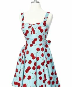 Varga Cherry Pie Pinup Style Missy Dress - Blue Pin Up Dresses