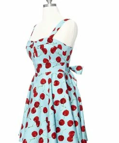 Varga Cherry Pie Pinup Style Missy Dress - Blue Pin Up Dresses