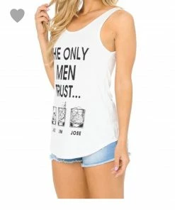 Alphabetapparel Graphic Tank & Tee Shirts The Only Man I Trust White