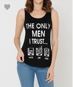 Alphabetapparel The Only Man I Trust Black Graphic Tank & Tee Shirts