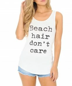 Alphabetapparel Beach Hair Don’t Care Black Graphic Tank & Tee Shirts