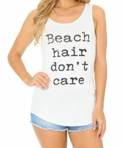 Alphabetapparel Beach Hair Don’t Care Black Graphic Tank & Tee Shirts
