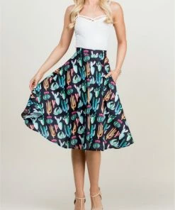 LA SOUL Mini Skirts & Mid Length Skirt Desert Rose Cactus Skirt