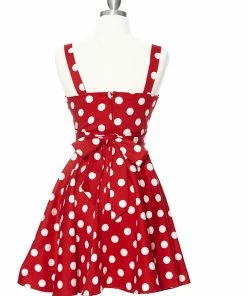 IXIA2 Missy Polka Dot Dress - Red Pin Up Dresses