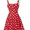 IXIA2 Missy Polka Dot Dress - Red Pin Up Dresses