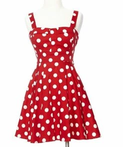 IXIA2 Missy Polka Dot Dress - Red Pin Up Dresses