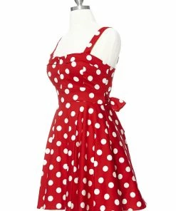 IXIA2 Missy Polka Dot Dress - Red Pin Up Dresses