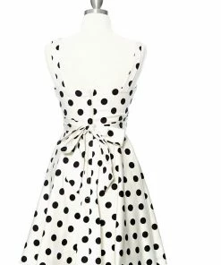 Varga Pin Up Dresses Merry Marilyn Polka Dot Dress - White