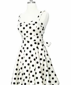 Varga Pin Up Dresses Merry Marilyn Polka Dot Dress - White