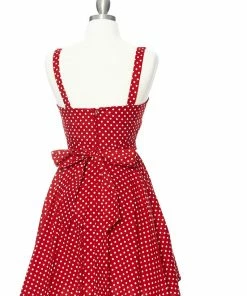 Varga Merry Marilyn Small Polka Dot Dress - Red