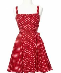 Varga Merry Marilyn Small Polka Dot Dress - Red