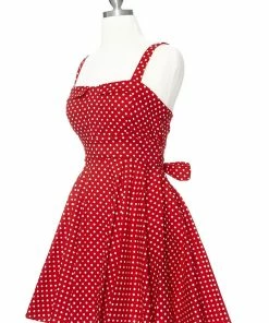 Varga Merry Marilyn Small Polka Dot Dress - Red