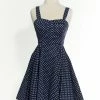 Varga Spot Me Navy Polka Dot Dress Pin Up Dresses