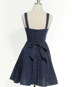Varga Spot Me Navy Polka Dot Dress Pin Up Dresses