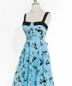 Varga Pin Up Dresses Steal Hearts- Black Strap Dress