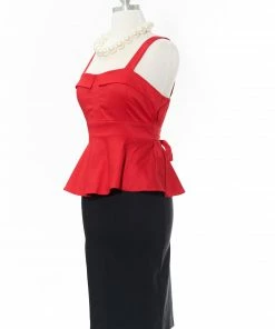 Varga Pretty In Peplum Red Top Peplum Tops