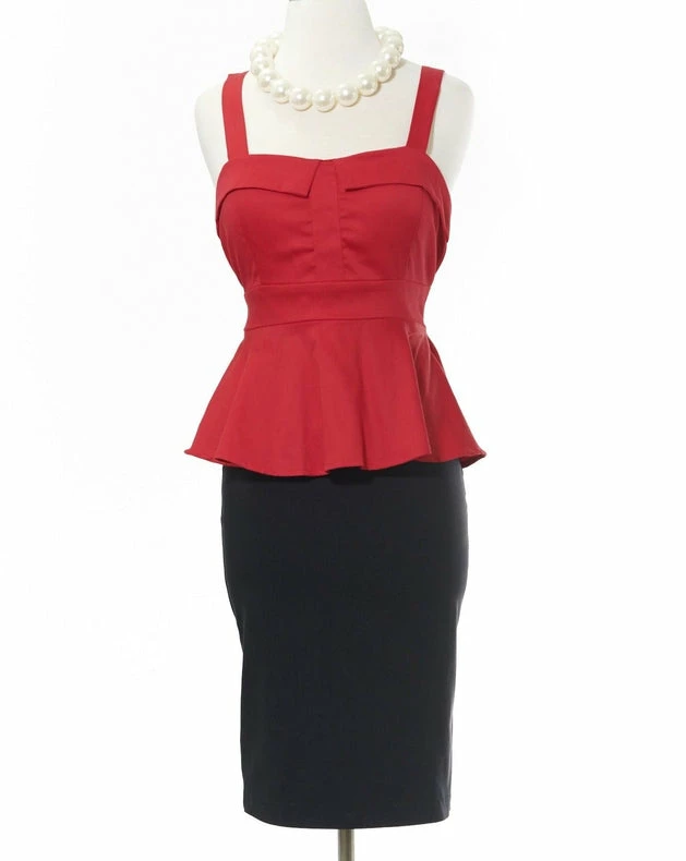 Varga Pretty In Peplum Red Top Peplum Tops 3 Varga Pretty In Peplum Red Top Peplum Tops